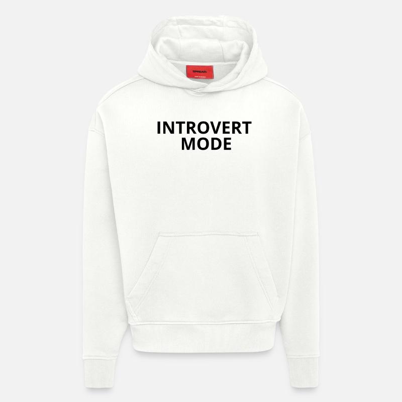 INTROVERT MODE – Minimal Unisex Apparel - Sweat à capuche bio épais oversize fabriqué en UE - OFF WHITE
