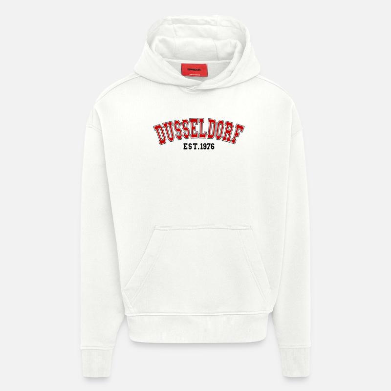 Düsseldorf fondée en 1976 - Sweat à capuche bio épais oversize fabriqué en UE - OFF WHITE