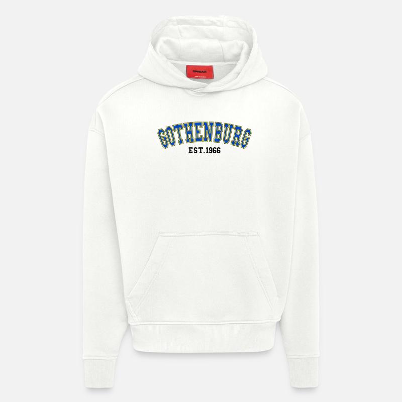 Göteborg Fondée en 1966 - Sweat à capuche bio épais oversize fabriqué en UE - OFF WHITE