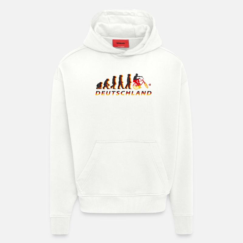 Cyclisme, Cyclball, Cyclisme en salle, Évolution - Sweat à capuche bio épais oversize fabriqué en UE - OFF WHITE
