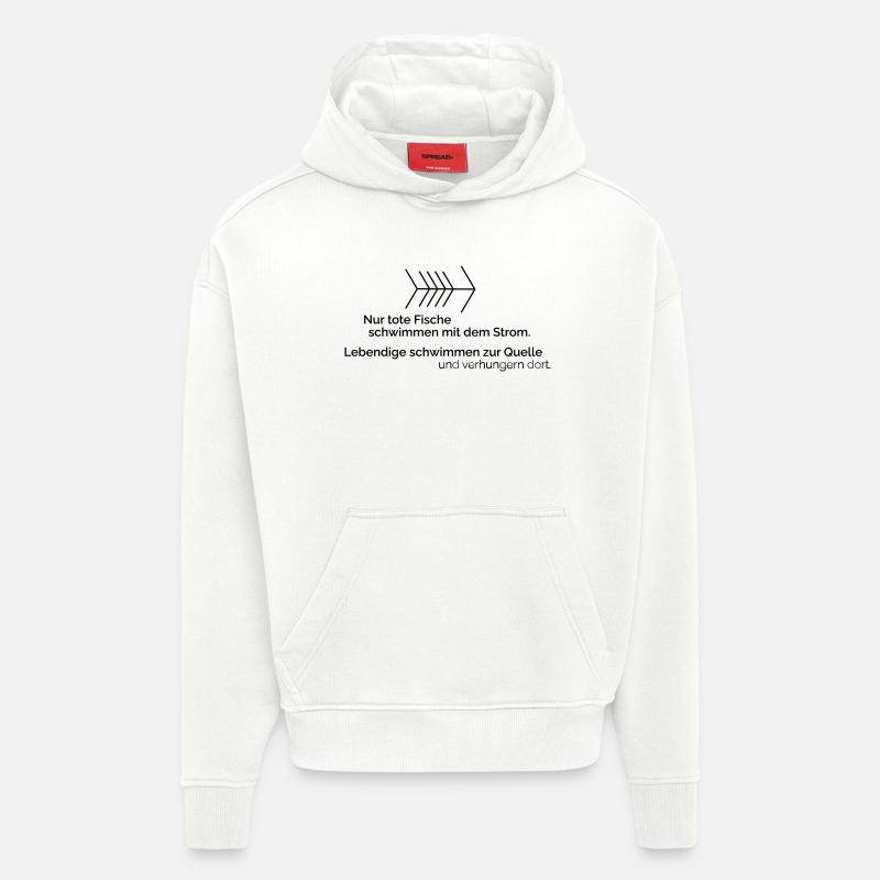 Mit dem Strom - Hoodie- made by SPREAD  - OFF WHITE
