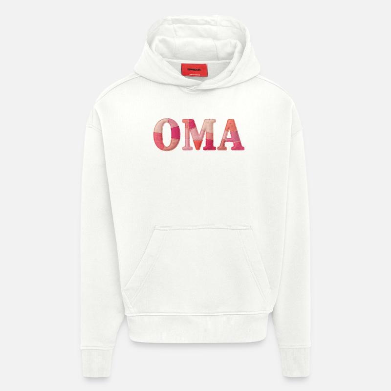 OMA Cozy Patchwork Statement Geschenk - Hoodie- made by SPREAD  - OFF WHITE