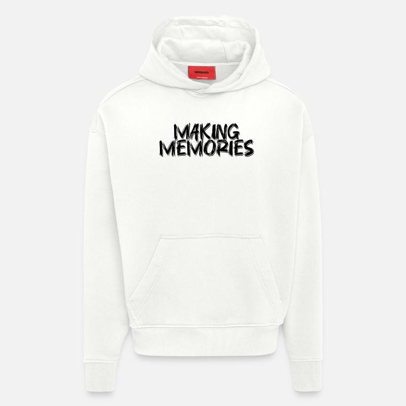 Création de souvenirs : conception d’écriture manuscrite - Sweat à capuche bio épais oversize fabriqué en UE - OFF WHITE