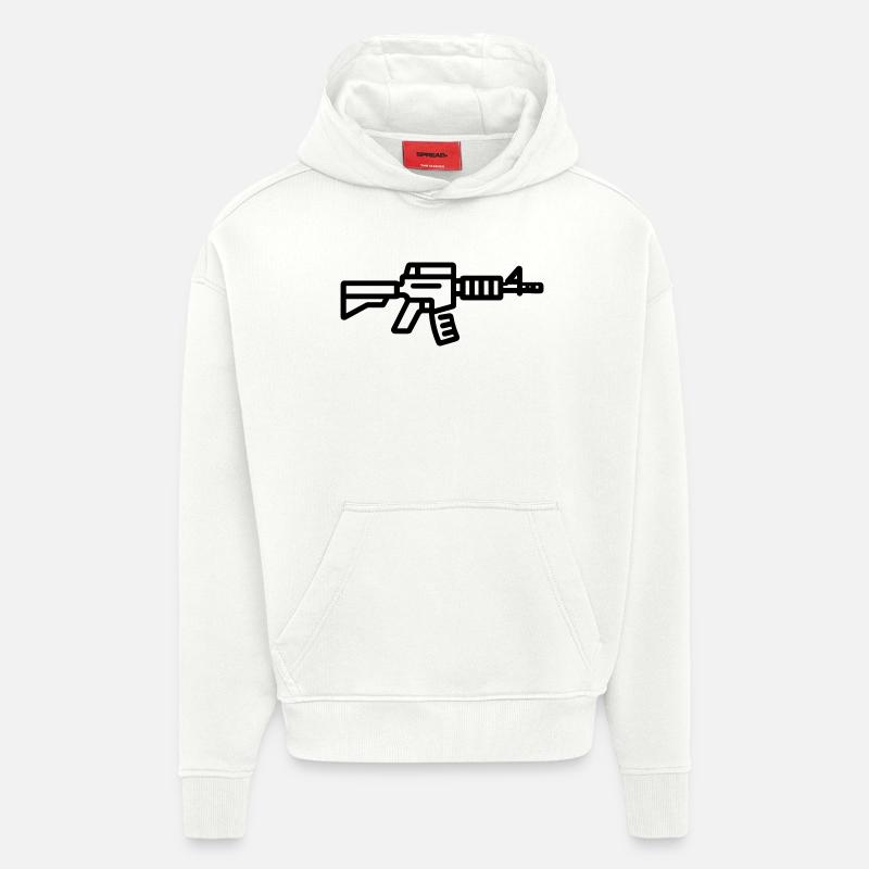 fusil - Sweat à capuche bio épais oversize fabriqué en UE - OFF WHITE