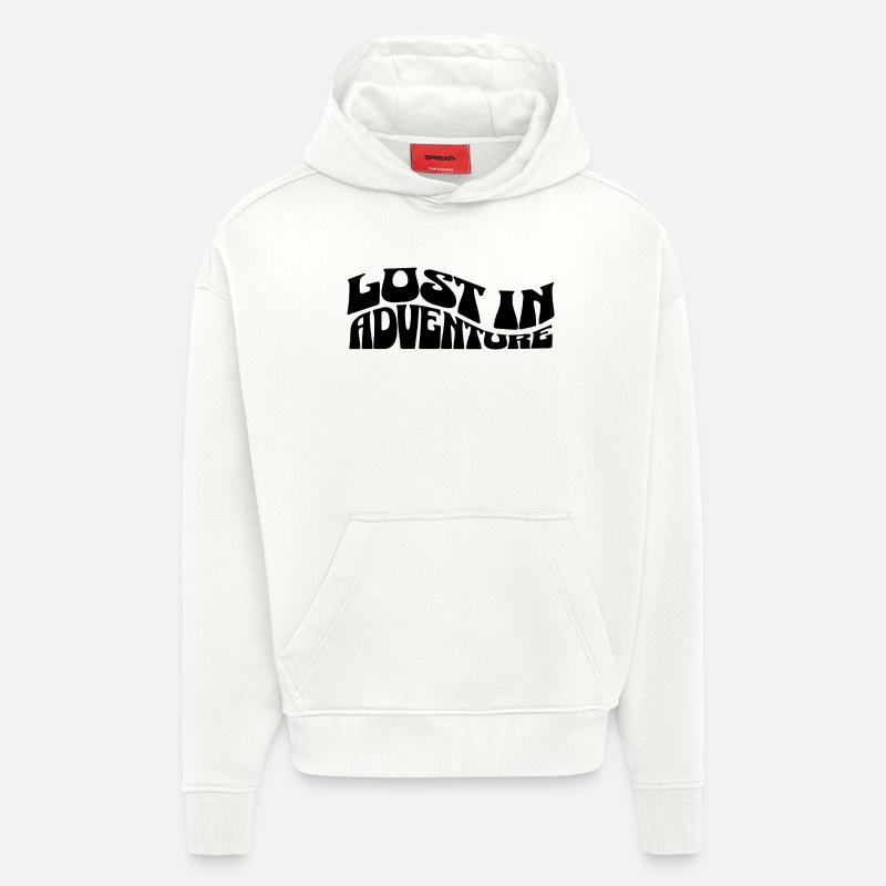 AVENTURE PERDUE - Sweat à capuche bio épais oversize fabriqué en UE - OFF WHITE