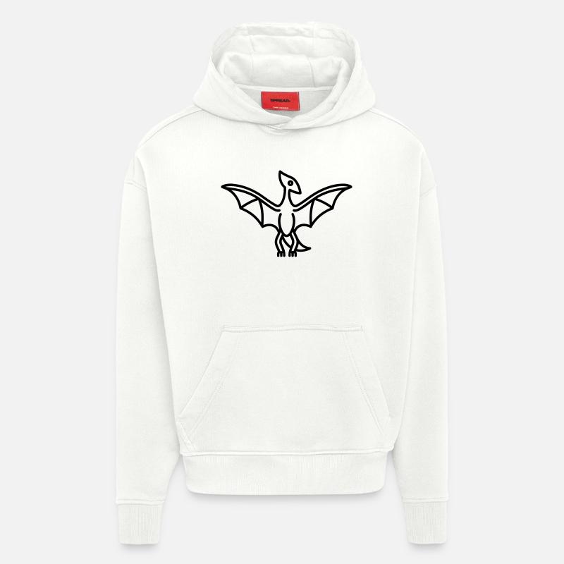 ptérodactyle - Sweat à capuche bio épais oversize fabriqué en UE - OFF WHITE