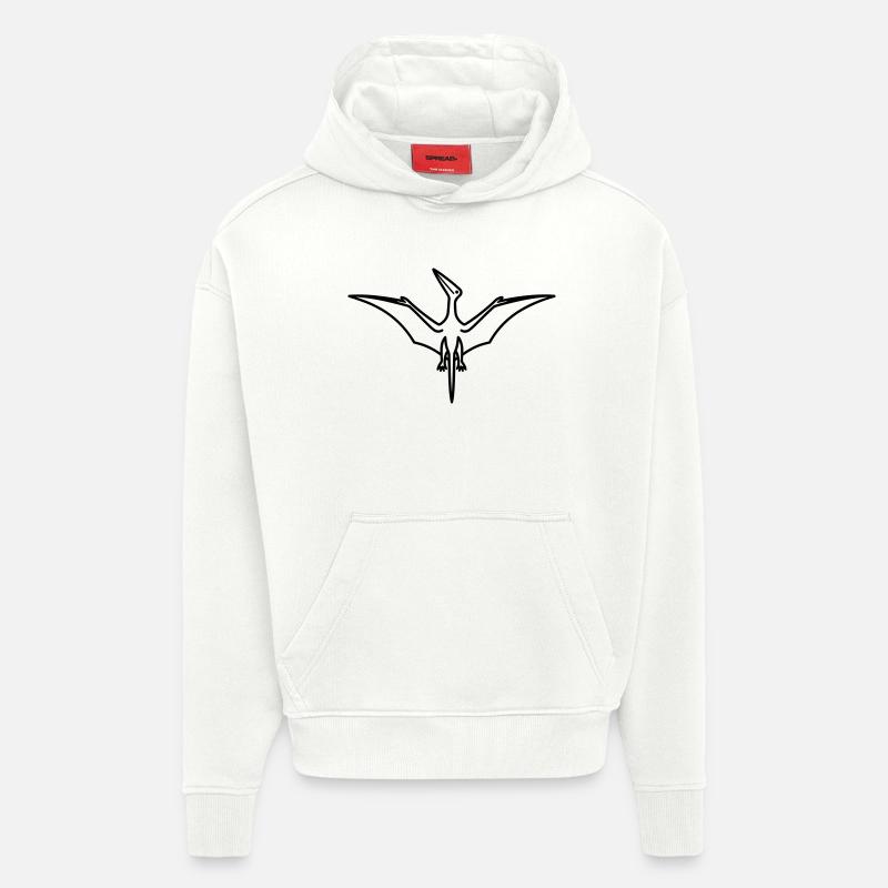 ptérodactyle - Sweat à capuche bio épais oversize fabriqué en UE - OFF WHITE