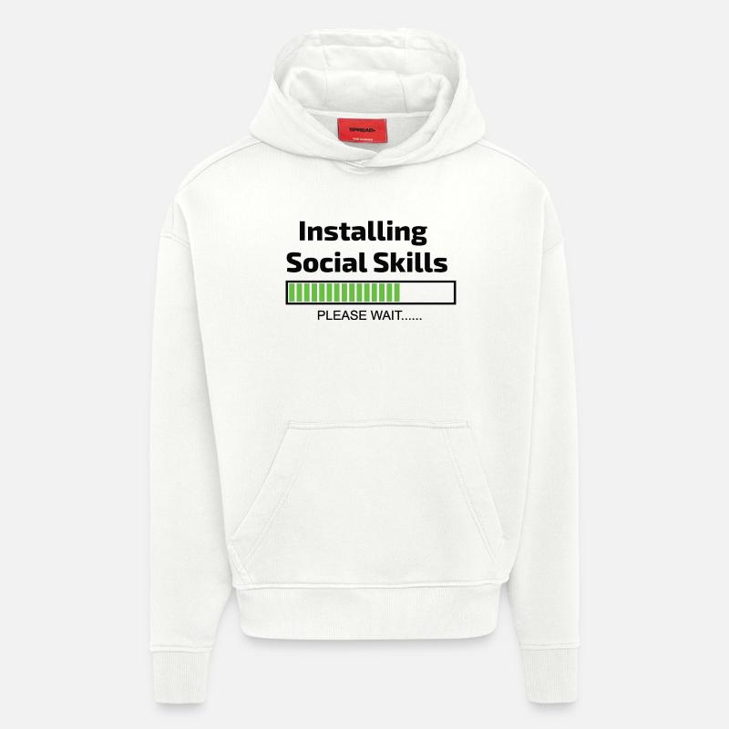 computer installing social skills programmer - Hoodie- made by SPREAD  - OFF WHITE