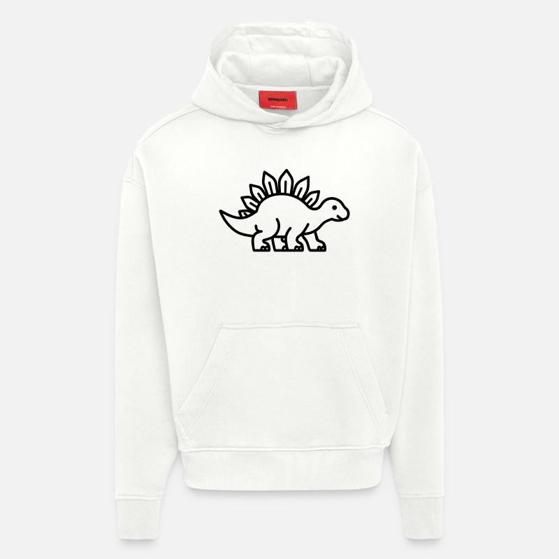 stegosaurus - Sweat à capuche bio épais oversize fabriqué en UE - OFF WHITE
