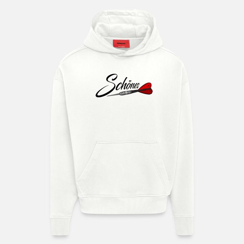 Magnifique avec des fléchettes, fléchettes, fléchettes - Sweat à capuche bio épais oversize fabriqué en UE - OFF WHITE