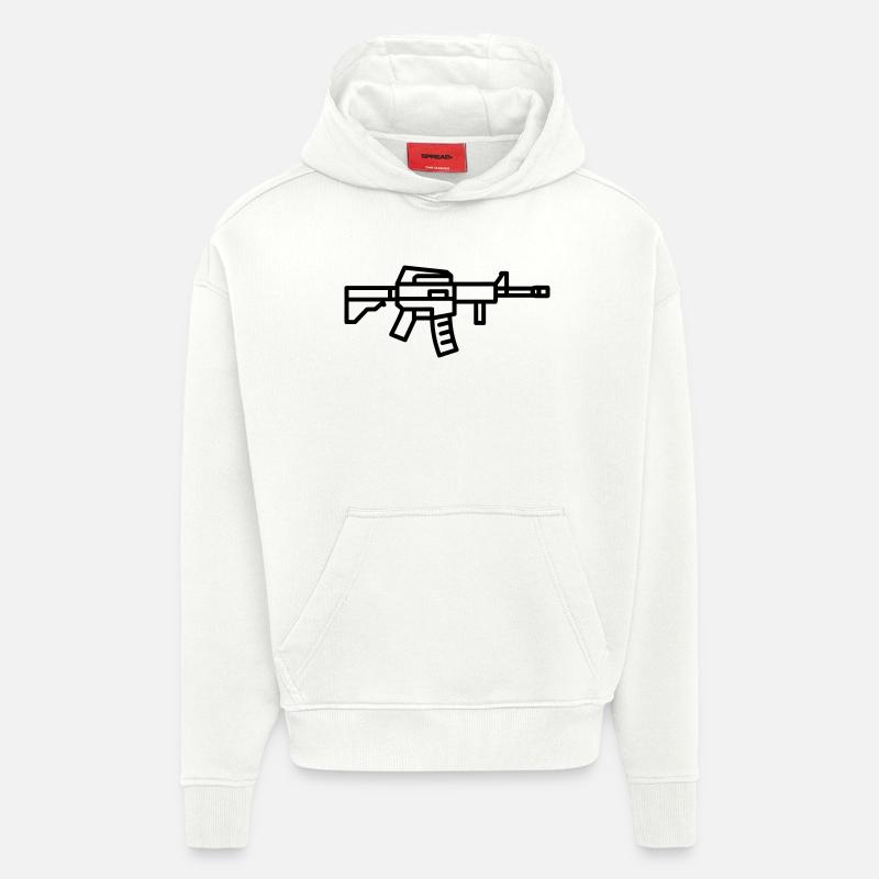 mitraillette - Sweat à capuche bio épais oversize fabriqué en UE - OFF WHITE