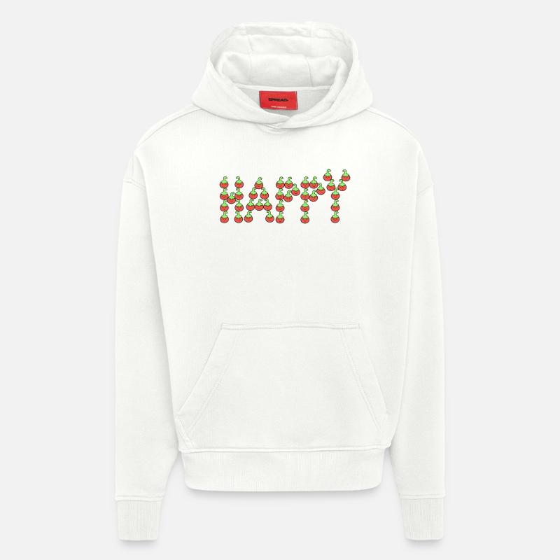 Tomates heureuses - Sweat à capuche bio épais oversize fabriqué en UE - OFF WHITE