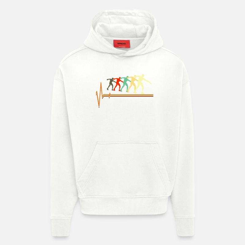 Shot Put Evolution Retro Herzschlag Pulskunst - Hoodie- made by SPREAD  - OFF WHITE