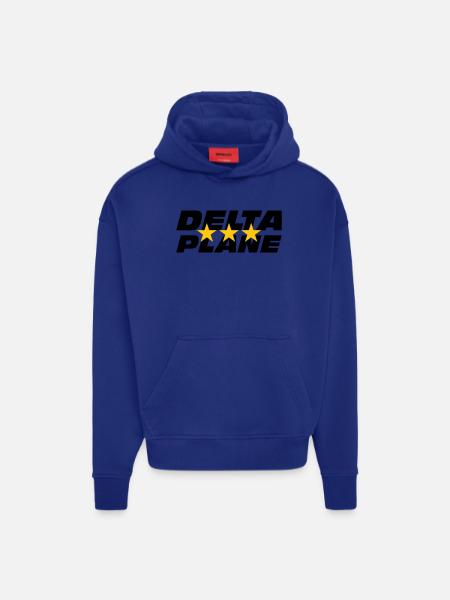 Logo Delta Plane Étoiles d'Excellence - Sweat à capuche bio épais oversize fabriqué en UE - OFF WHITE