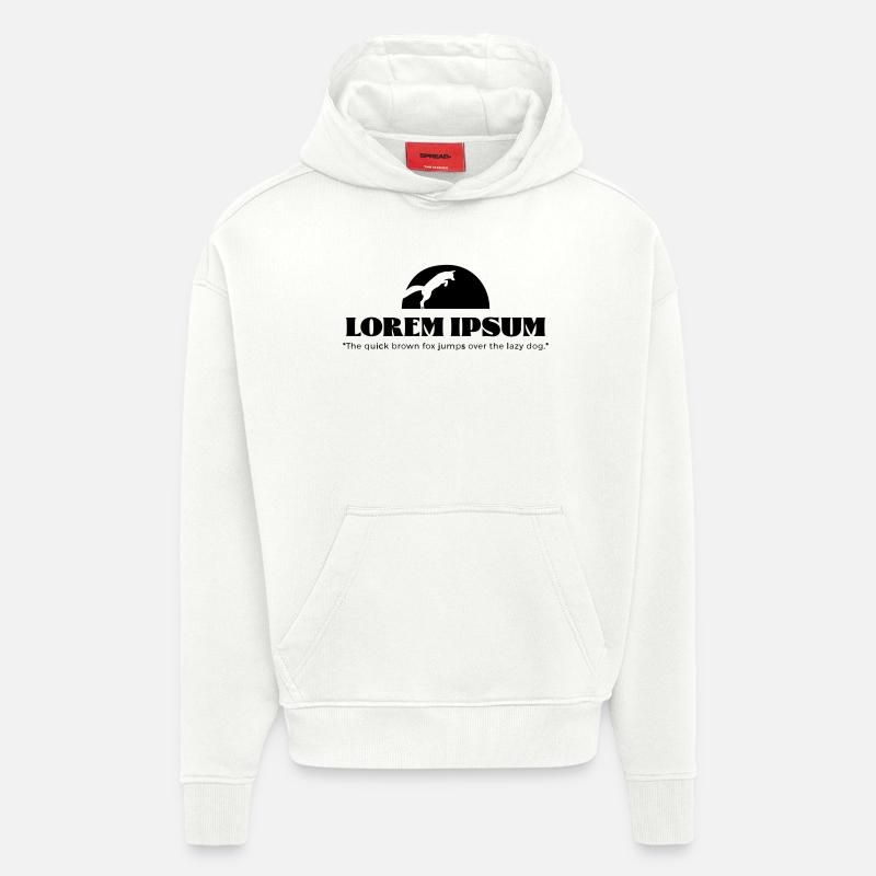 Lorem Ipsum « Le brun vif ... - Sweat à capuche bio épais oversize fabriqué en UE - OFF WHITE
