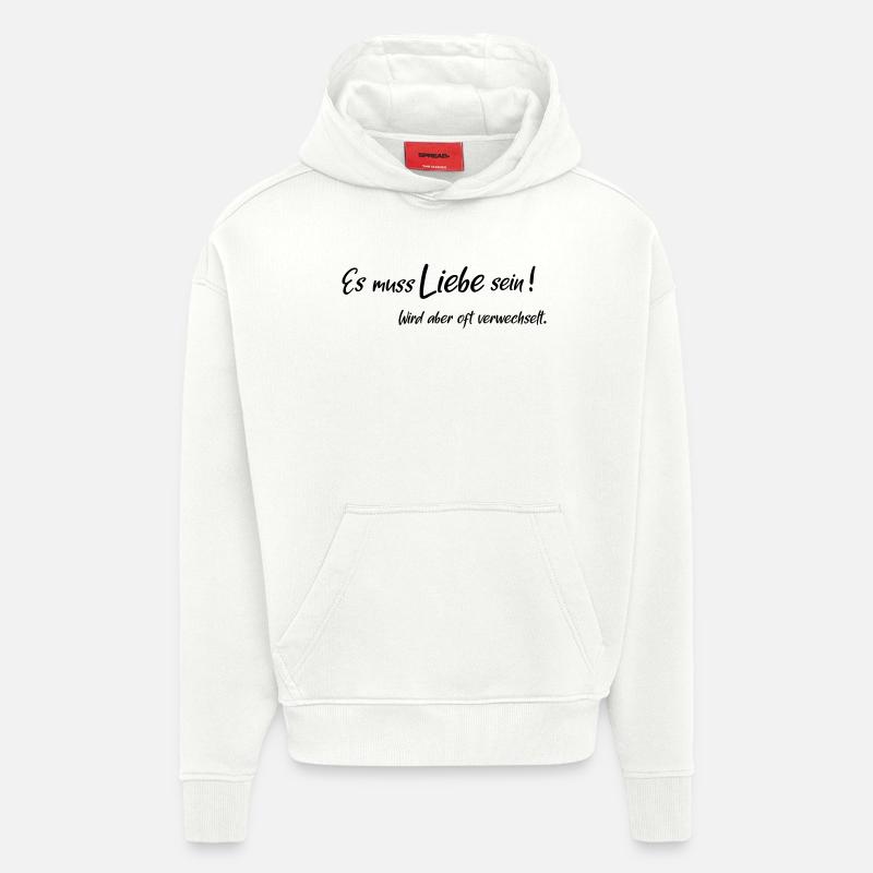 Ça doit être de l’amour - Sweat à capuche bio épais oversize fabriqué en UE - OFF WHITE