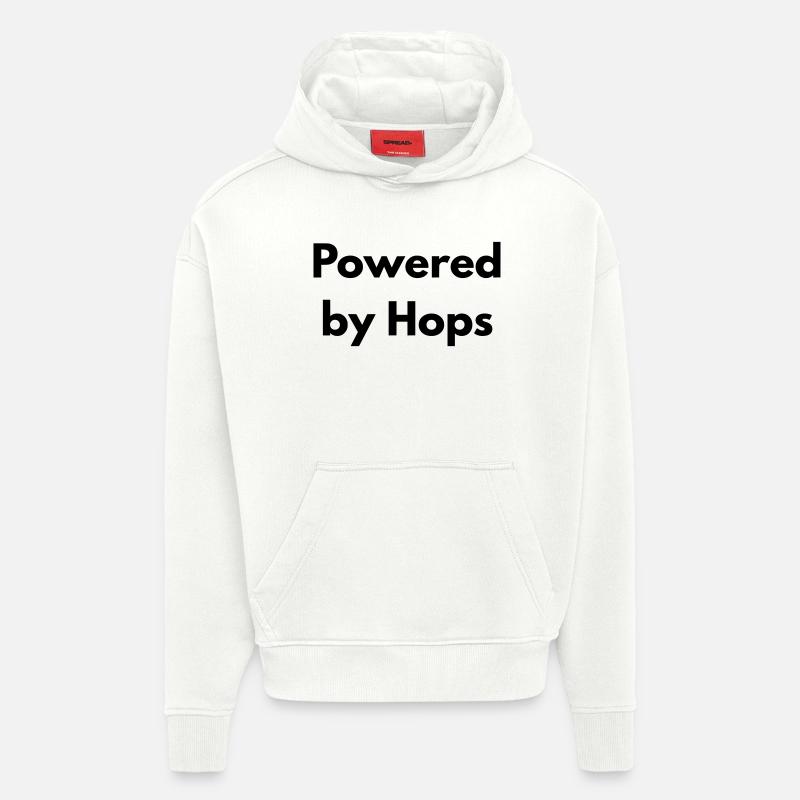Powered by Hops - Sweat à capuche bio épais oversize fabriqué en UE - OFF WHITE