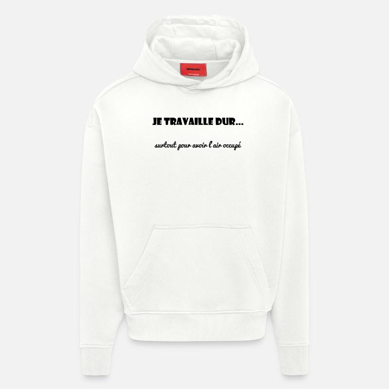 TRAVAIL. COLLEGUE. MESSAGE. CITATIONS. CITATIONS - Sweat à capuche bio épais oversize fabriqué en UE - OFF WHITE