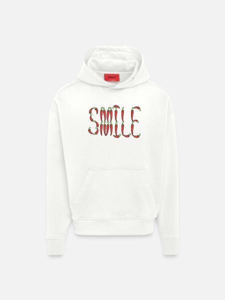 Chili smile typography - Hoodie- made by SPREAD  - OFF WHITE