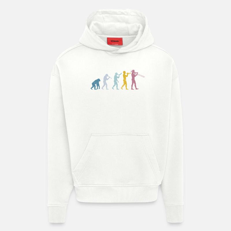 Évolution du trombone - Sweat à capuche bio épais oversize fabriqué en UE - OFF WHITE
