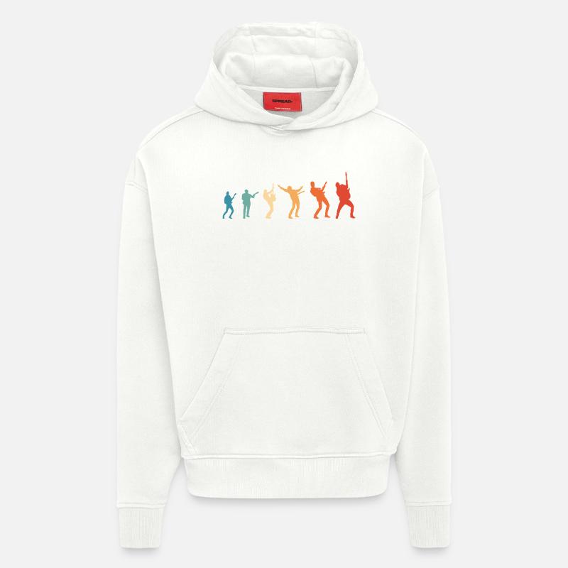 Evolution Rockmusik Rock Gitarrist - Hoodie- made by SPREAD  - OFF WHITE