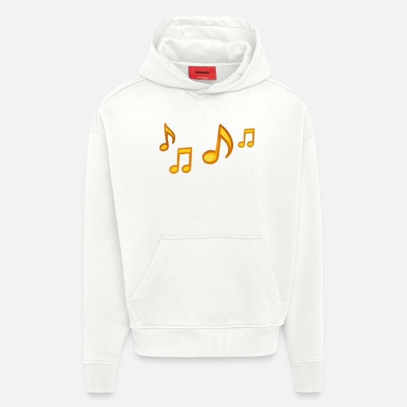 Sunny Notes Illustration - Sweat à capuche bio épais oversize fabriqué en UE - OFF WHITE