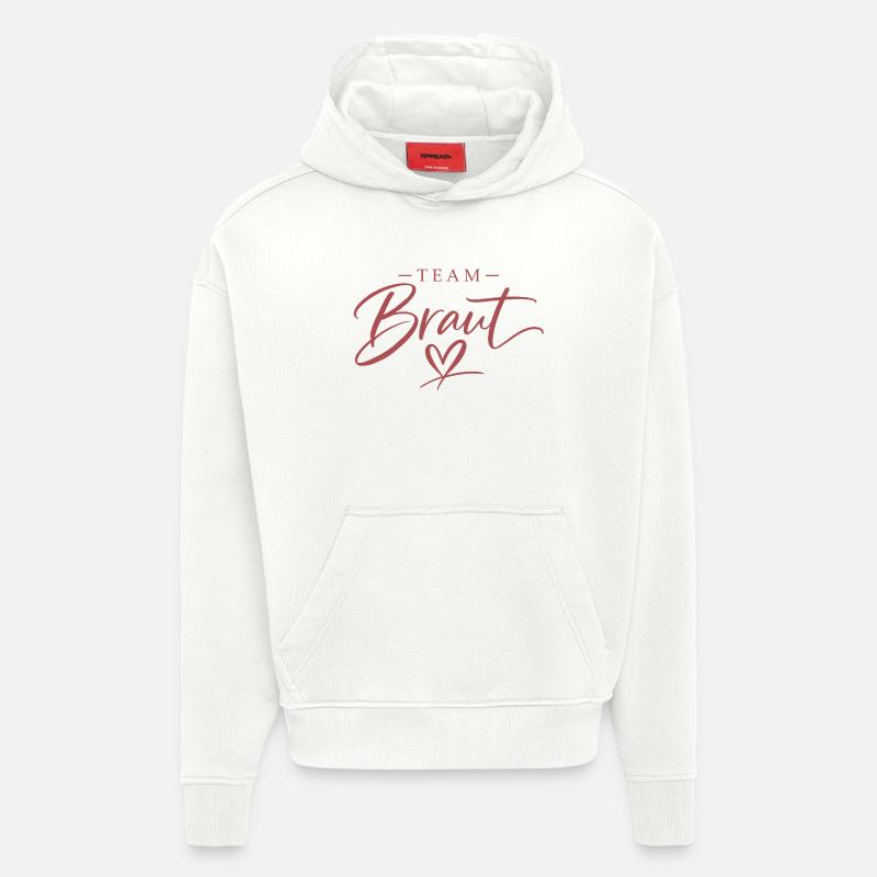 Script de l’équipe Bride Heart - Sweat à capuche bio épais oversize fabriqué en UE - OFF WHITE