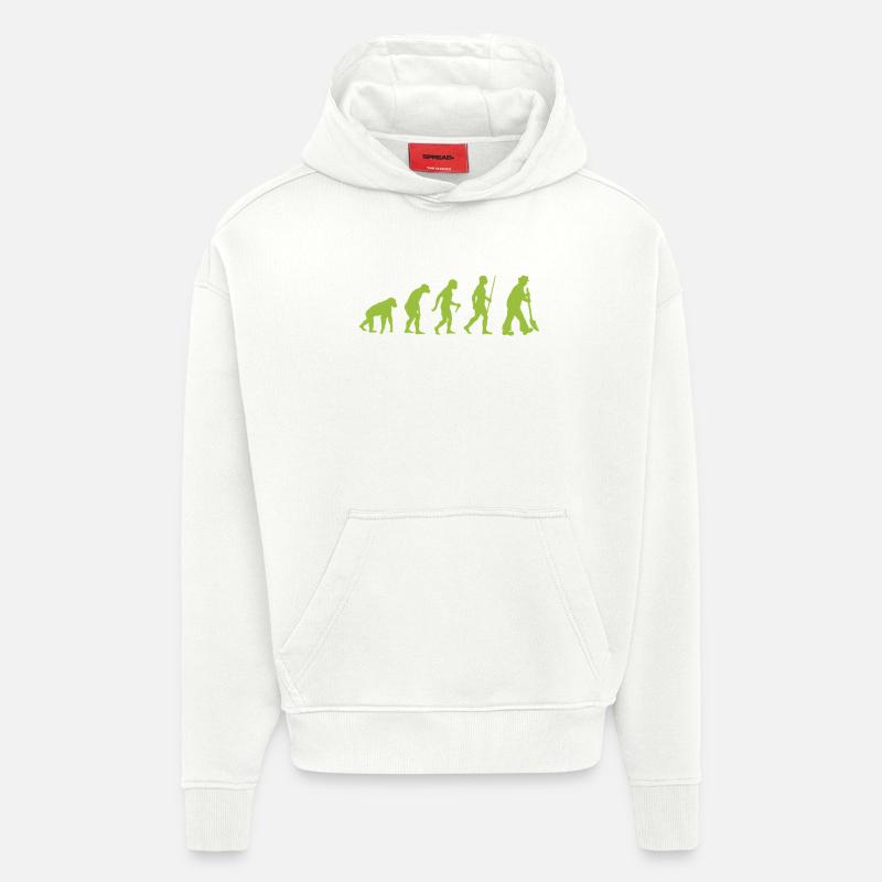 Evolution - vom Urmensch zum Gartenfreund - Hoodie- made by SPREAD  - OFF WHITE