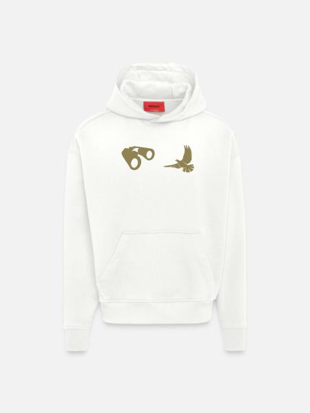 Minimalist Bird Watching Silhouette - Hoodie- made by SPREAD  - OFF WHITE