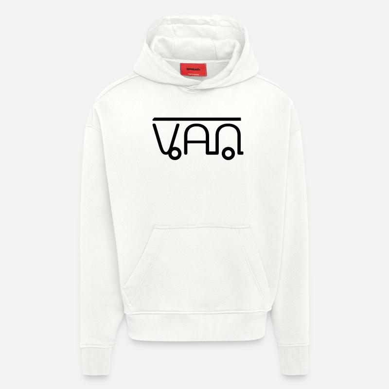 Van Camper Illustration aus Buchstaben - Hoodie- made by SPREAD - OFF WHITE