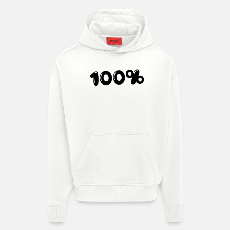 100% - Sweat à capuche bio épais oversize fabriqué en UE - OFF WHITE