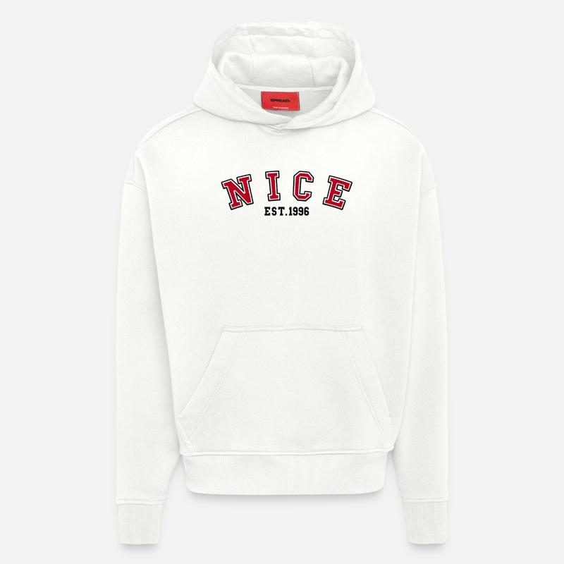 Fondation de Nice en 1996 - Sweat à capuche bio épais oversize fabriqué en UE - OFF WHITE