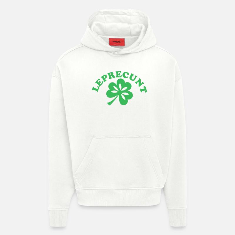 Drôle de la Saint-Patrick irlandaise sarcastique - Sweat à capuche bio épais oversize fabriqué en UE - OFF WHITE