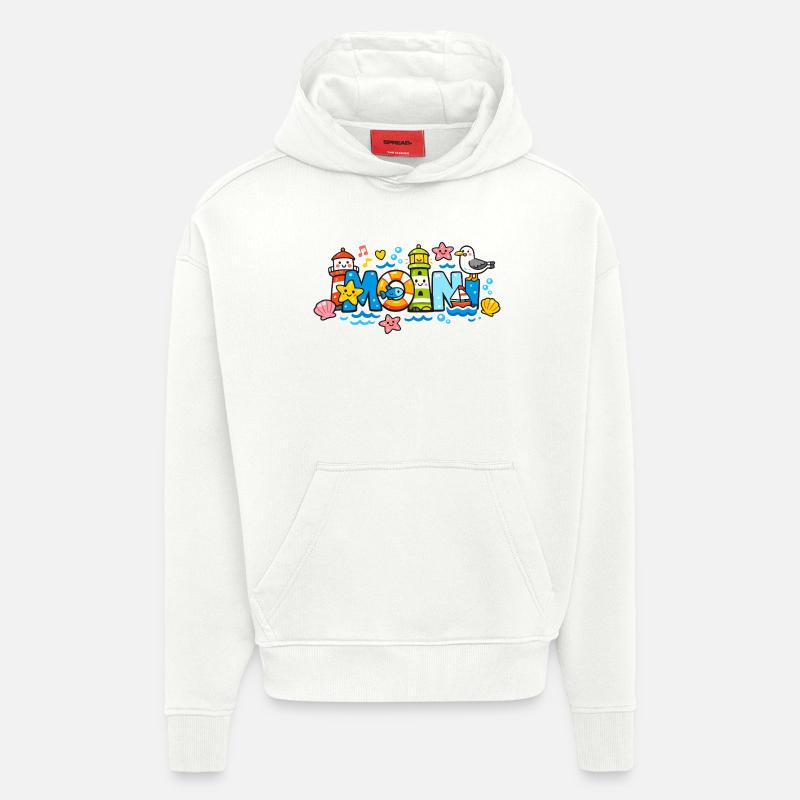 MOIN Möwe Leuchtturm Maritim Bunt - Hoodie- made by SPREAD  - OFF WHITE
