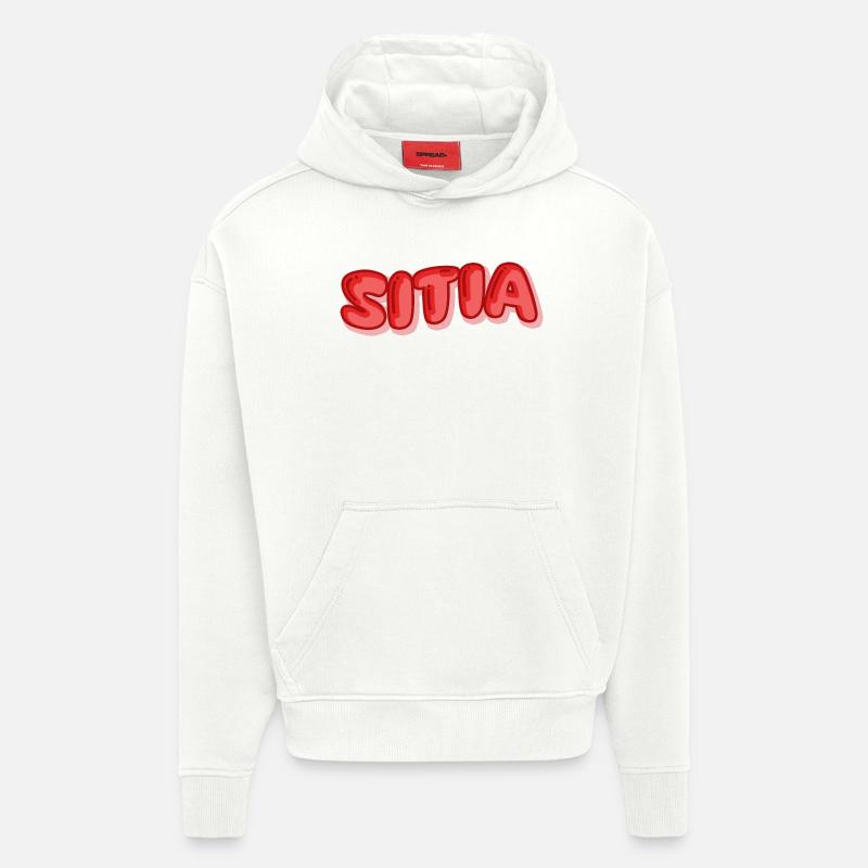 Cadeau pour Sitia - Sweat à capuche bio épais oversize fabriqué en UE - OFF WHITE