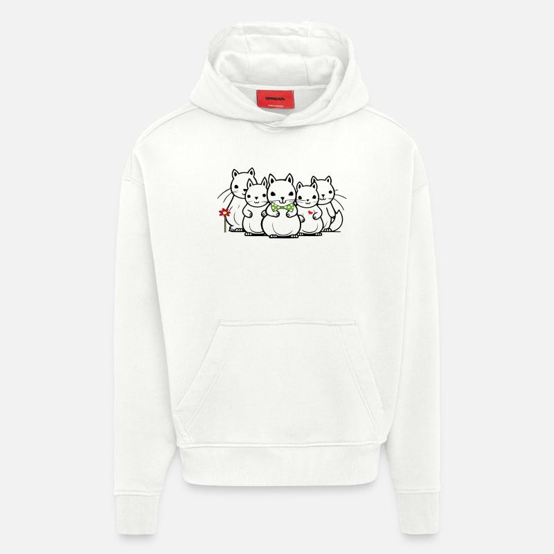 Petits hamsters - Sweat à capuche bio épais oversize fabriqué en UE - OFF WHITE