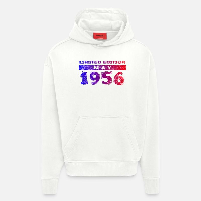 70e anniversaire Édition Limitée 05/1956 - Sweat à capuche bio épais oversize fabriqué en UE - OFF WHITE