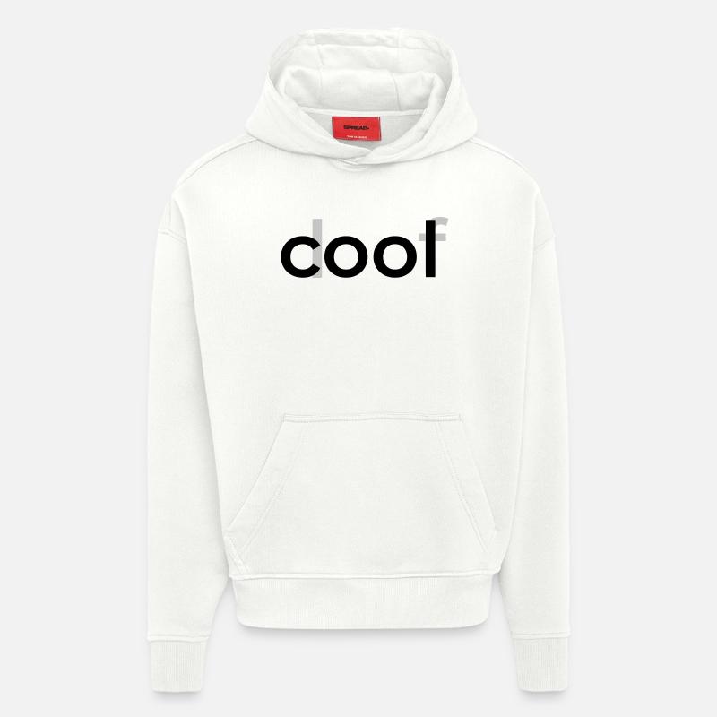 Bello buffo - Felpa con cappuccio ecologica oversize Heavyweight Made in UE - OFF WHITE