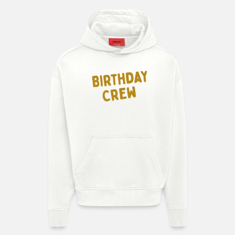 Équipe d’anniversaire - Sweat à capuche bio épais oversize fabriqué en UE - OFF WHITE