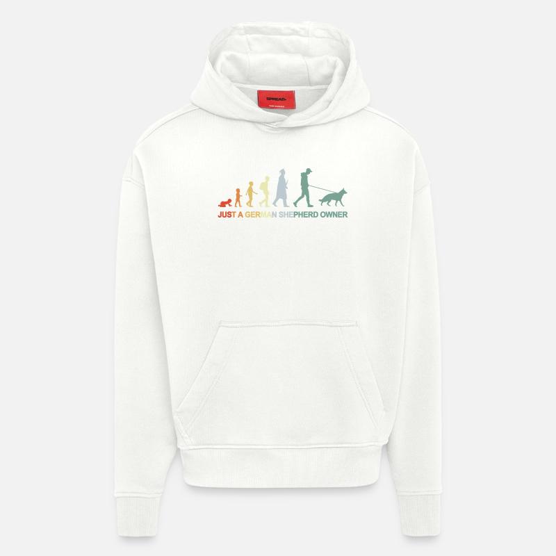 Propriétaire d’un berger allemand Evolution - Sweat à capuche bio épais oversize fabriqué en UE - OFF WHITE