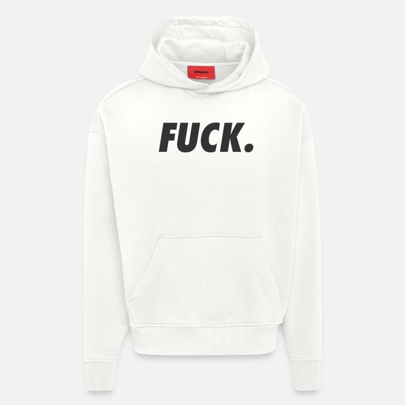 Baiser. Texto. - Sweat à capuche bio épais oversize fabriqué en UE - OFF WHITE