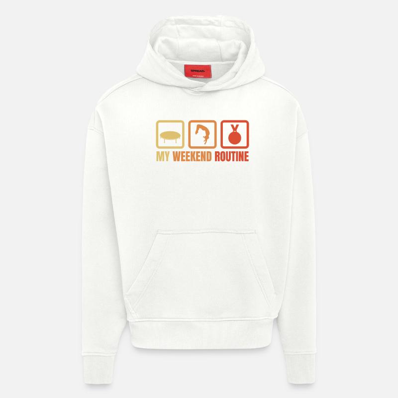 Ma routine du week-end - Sweat à capuche bio épais oversize fabriqué en UE - OFF WHITE