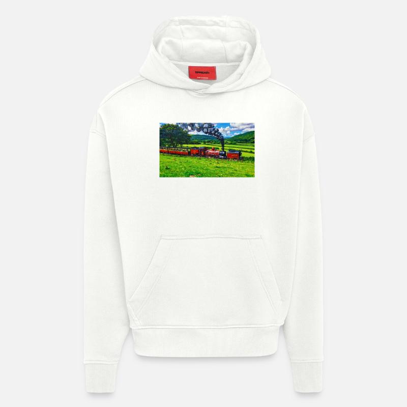 Vallée de Rheidol - Sweat à capuche bio épais oversize fabriqué en UE - OFF WHITE