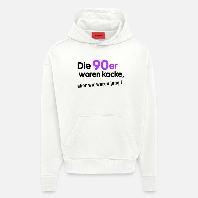 90er waren kacke - Hoodie- made by SPREAD  - OFF WHITE