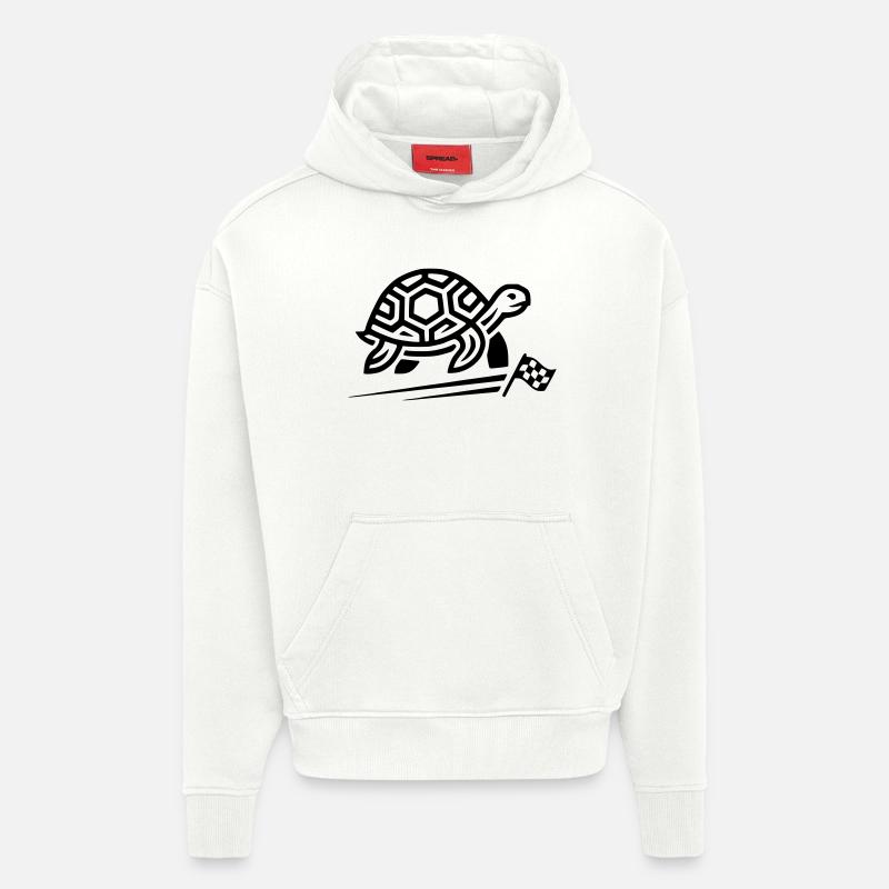 tortue - Sweat à capuche bio épais oversize fabriqué en UE - OFF WHITE