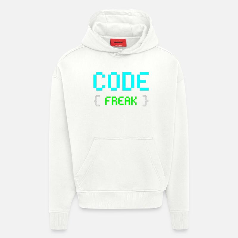 Pixel Code Freak Neon Tee - Hoodie- made by SPREAD  - OFF WHITE
