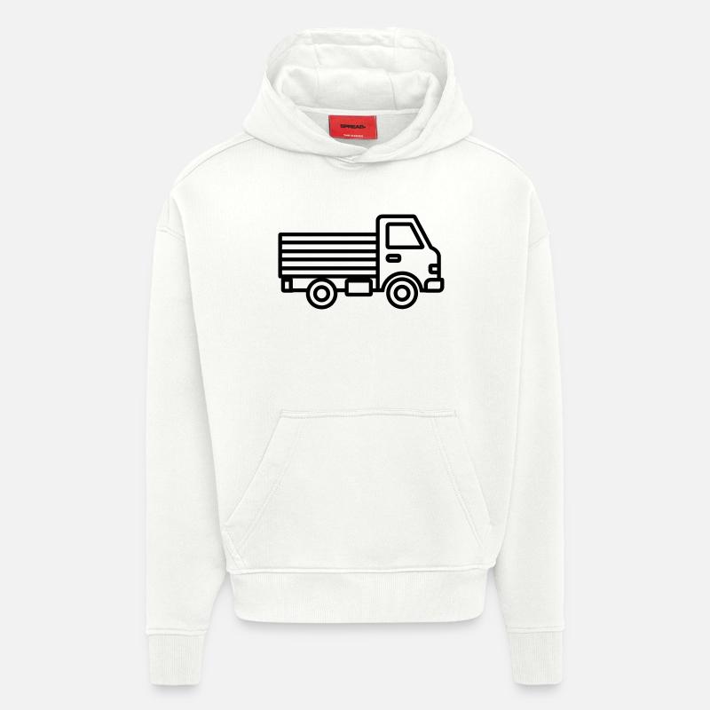 camion - Sweat à capuche bio épais oversize fabriqué en UE - OFF WHITE