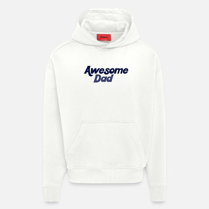 Bold Blue Gradient Awesome Dad - Hoodie- made by SPREAD  - OFF WHITE