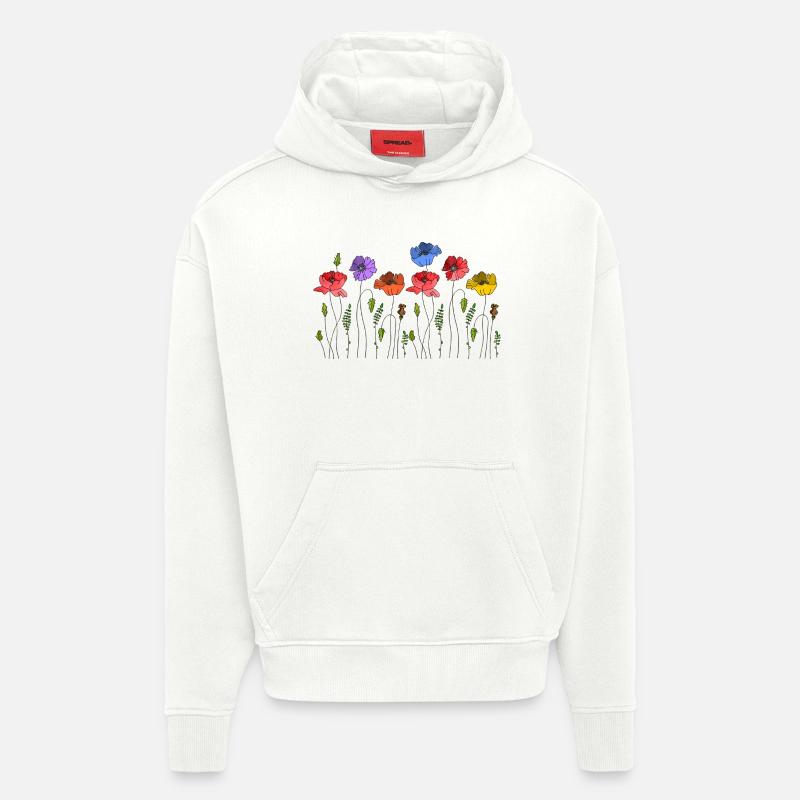 Fleur - Sweat à capuche bio épais oversize fabriqué en UE - OFF WHITE