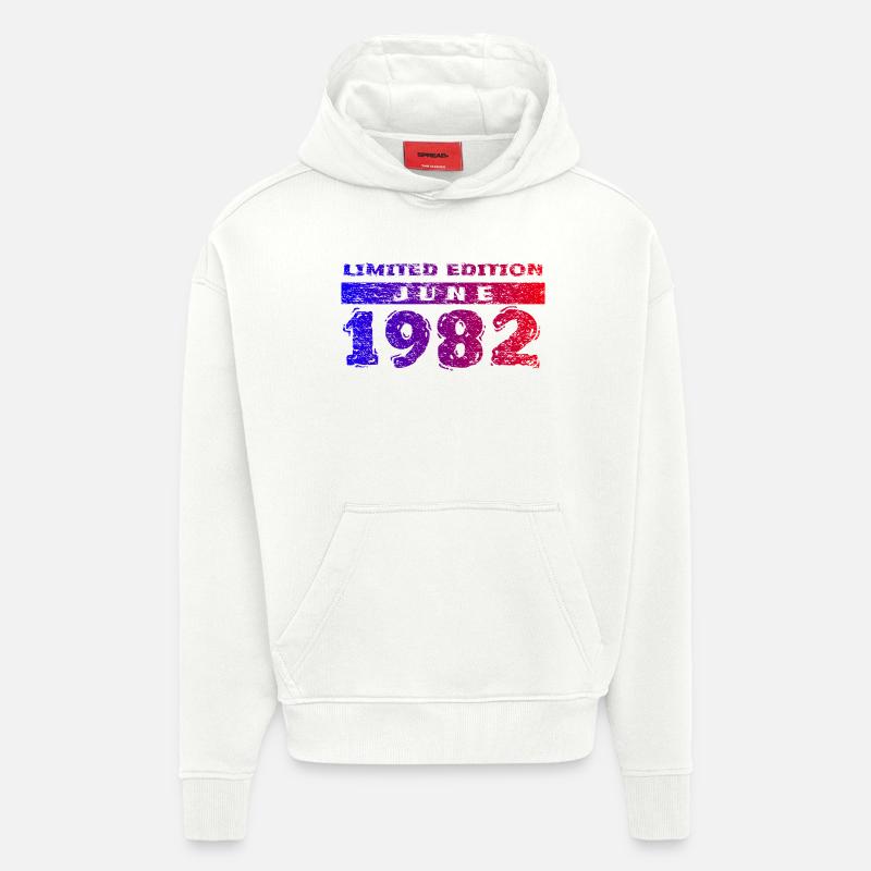 44e anniversaire Édition Limitée 06/1982 - Sweat à capuche bio épais oversize fabriqué en UE - OFF WHITE